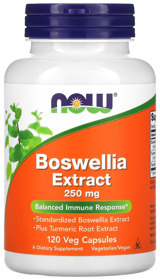 Добавка натуральная Экстракт босвеллии и корня куркумы Now Foods Boswellia Extract 250 мг 120 капсул