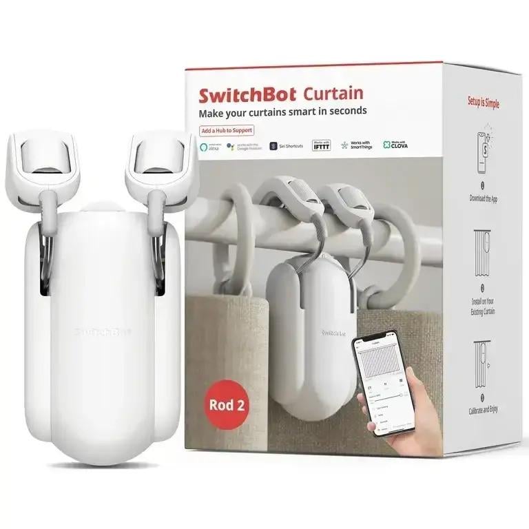 Робот для управления шторами SwitchBot Curtain Rod 2 интеллектуальный Белый