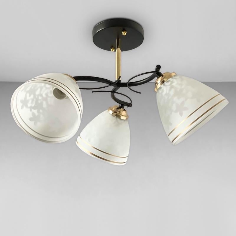 Люстра стельова Light House SW-18156/3A 400х400х270 мм Чорний/Золотий