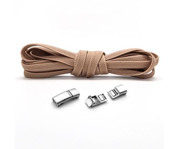 Шнурки еластичні з магнітними защіпками без зав'язок 1 м Світло-коричневий - фото 1 Шнурки еластичні з магнітними защіпками без зав'язок 1 м Світло-коричневий - фото 1