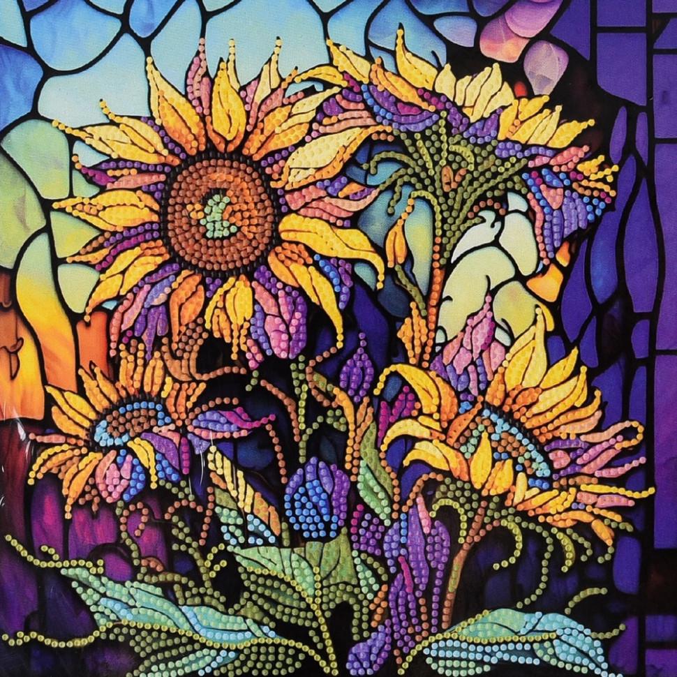 Алмазна мозаїка Strateg Дивовижні соняхи 30х30 см Різнокольоровий (VM-127-A-412)