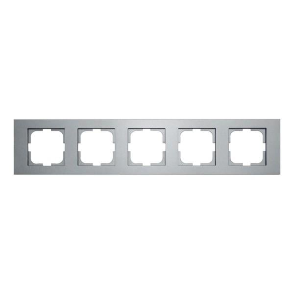 Рамка Ovivo Grano на 5 мест универсальная Серебряный (400-100000-250)