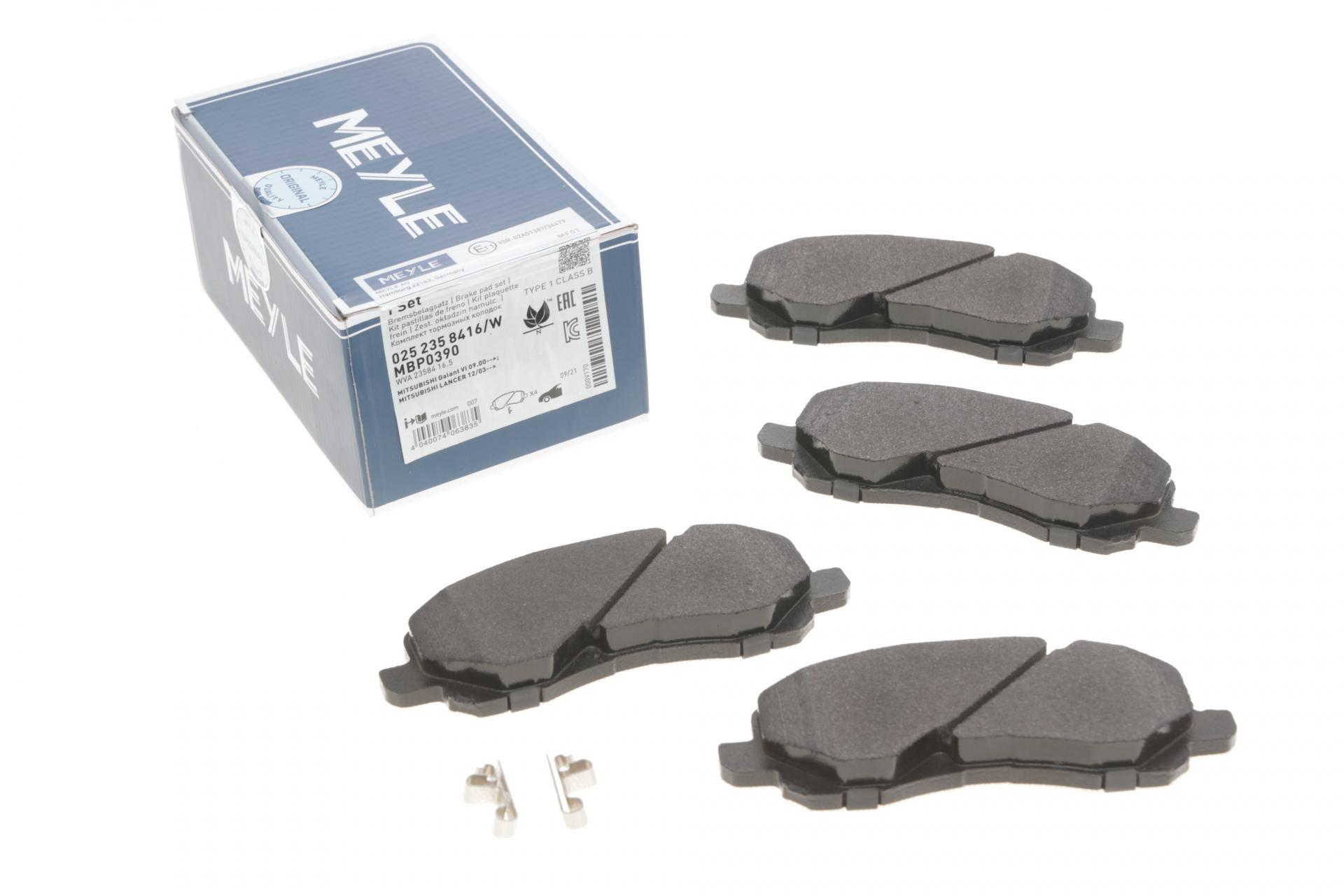 Колодки тормозные передние Meyle для Mitsubishi Lancer VII/VIII 03-/Jeep Compass/ Patriot 06- (025 235 8416/W)
