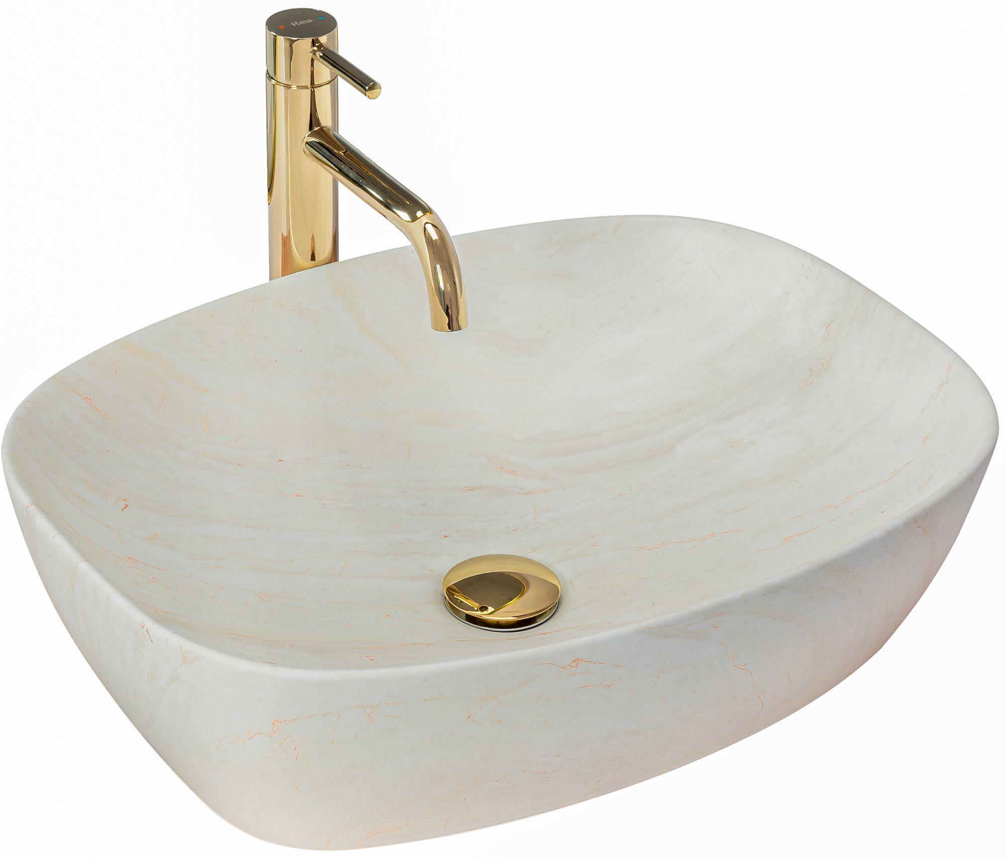 Умывальник накладной CUBO REA FREJA IVORY REA-U9154 510x395x140 мм Бежевый (133155)