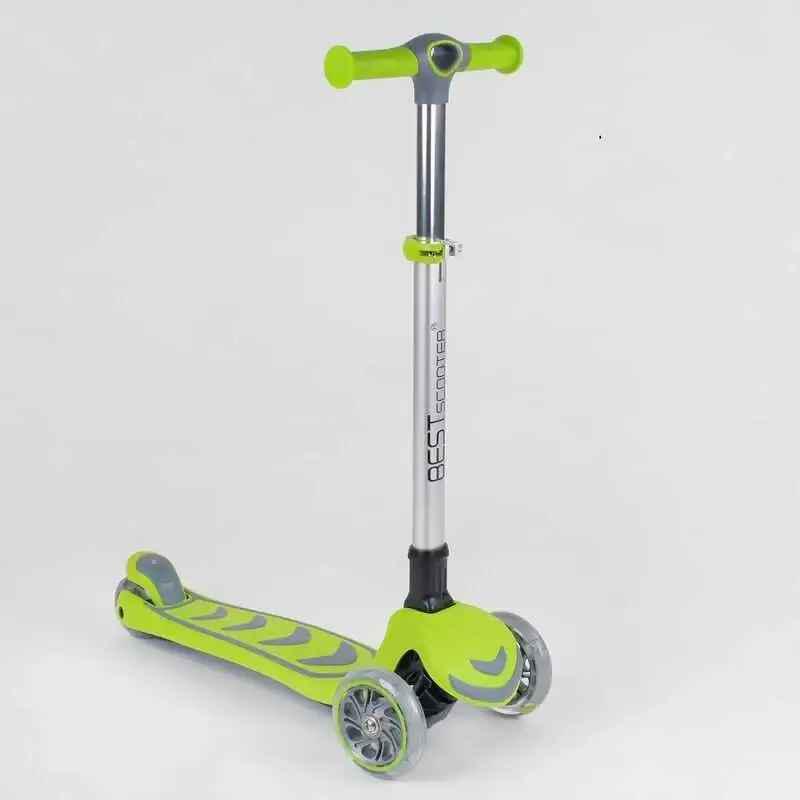 Самокат трехколесный складной Best Scooter 46987 от 2 до 5 лет 69-79 см Зеленый (46987_allbNM)