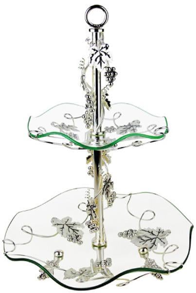 Фруктовница Grapes 2-х ярусная декоративная 28х18х40 см