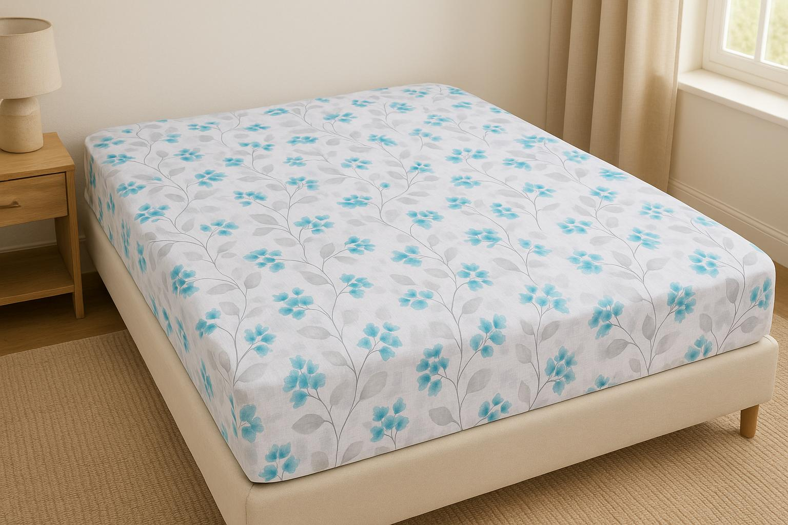 Простыня на резинке Нежная веточка бязь 80x200 см (G-1305AB/x80) Простыня на резинке Нежная веточка бязь 80x200 см (G-1305AB/x80)