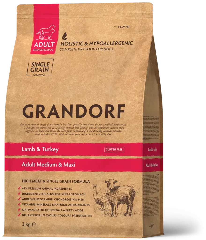 Корм сухой для собак средних и крупных пород Grandorf Lamb & Turkey Medium & Maxi ягненок с индейкой 10 кг (2032777840) - фото 1