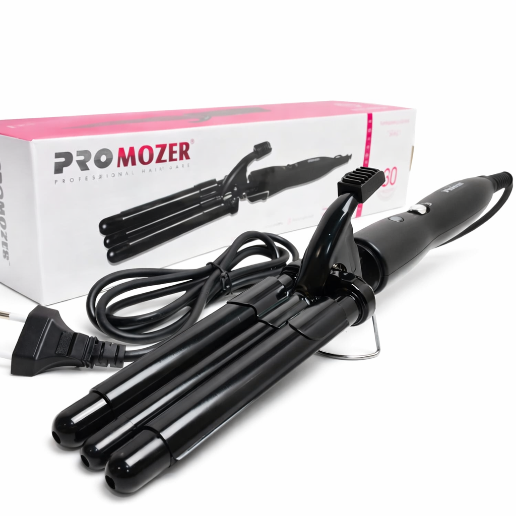 Плойка тройная ProMozer MZ-6621 3 волны керамическая/180–210°C (ML-05634)