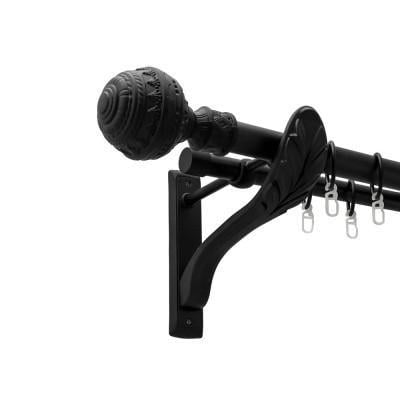 Карниз трубчастий Orvit Арабеска дворядний ретро 25/19 мм 200 см Чорний оксамит (009-0933)