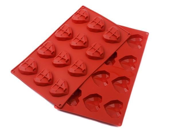 Форма силиконовая One Chef для выпечки Профи Ледяное сердце 5,1х4,9х1,5 см на 12 ячеек Красный