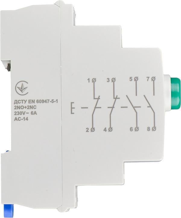 Модульная кнопка без фиксации АСКО-УКРЕМ 2NO+2NC 230V АС МВ-22 Зеленый (A0150010110)