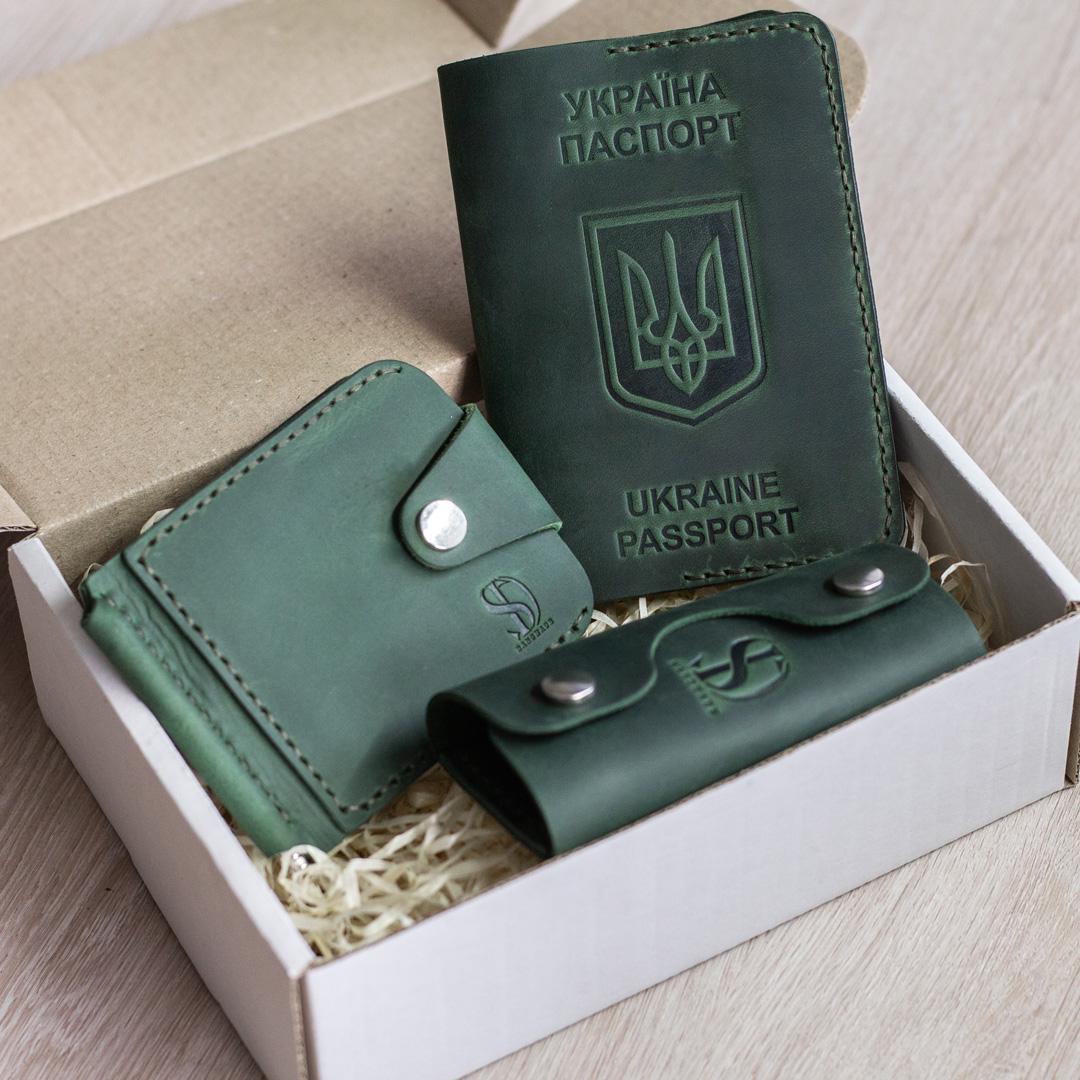 Набор зажим Blix/паспорт/ключница Зеленый (ea730d87)