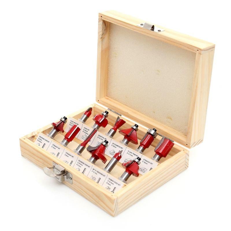 Набор фрез по дереву Kraft&Dele KD10282 2415718410 в деревянном футляре 12 шт. 8 мм (2415718410) - фото 2