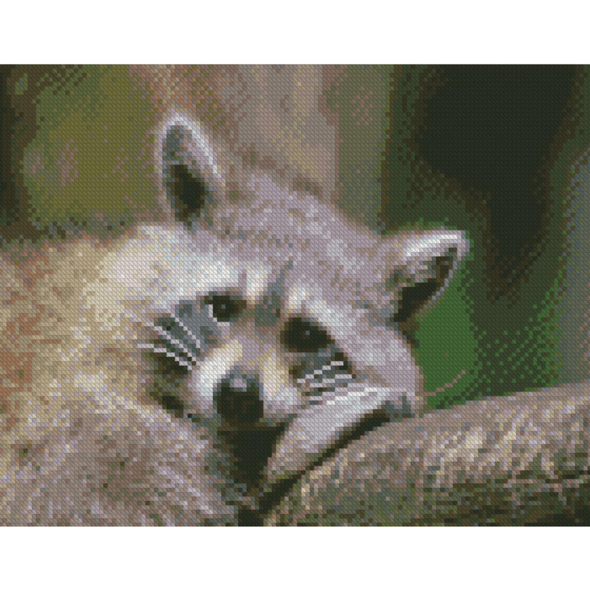 Алмазная мозаика Strateg Премиум Печальный енотик 30x40 см (HX499)