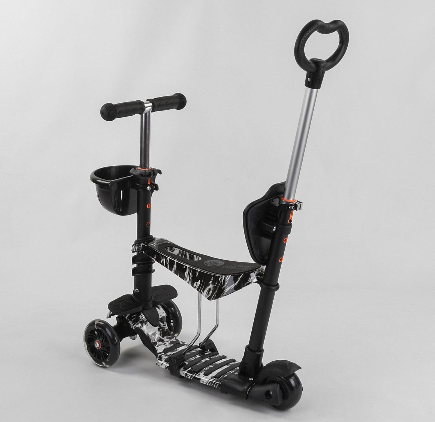 Самокат Best Scooter Абстракция 5в1 PU колеса Black/White (102022) - фото 3