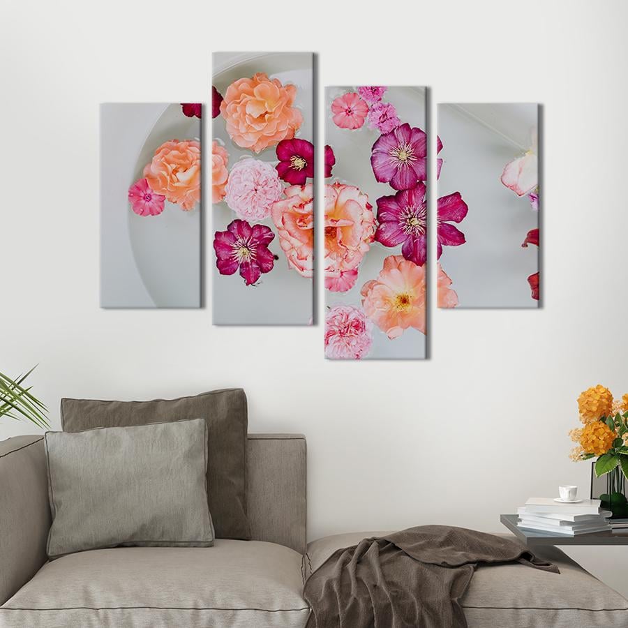 Картина на холсте Великолепные цветы в воде 129x90 см (933-42)