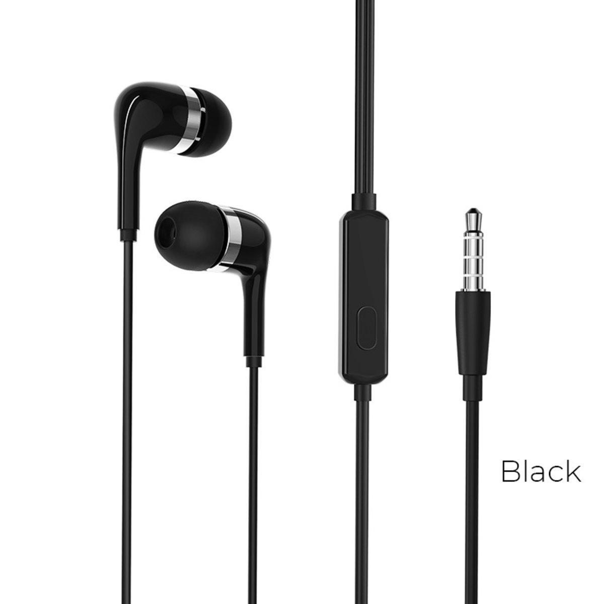 Навушники Borofone BM39 Refined chant універсальні earphones with mic Black (BM39B) - фото 2