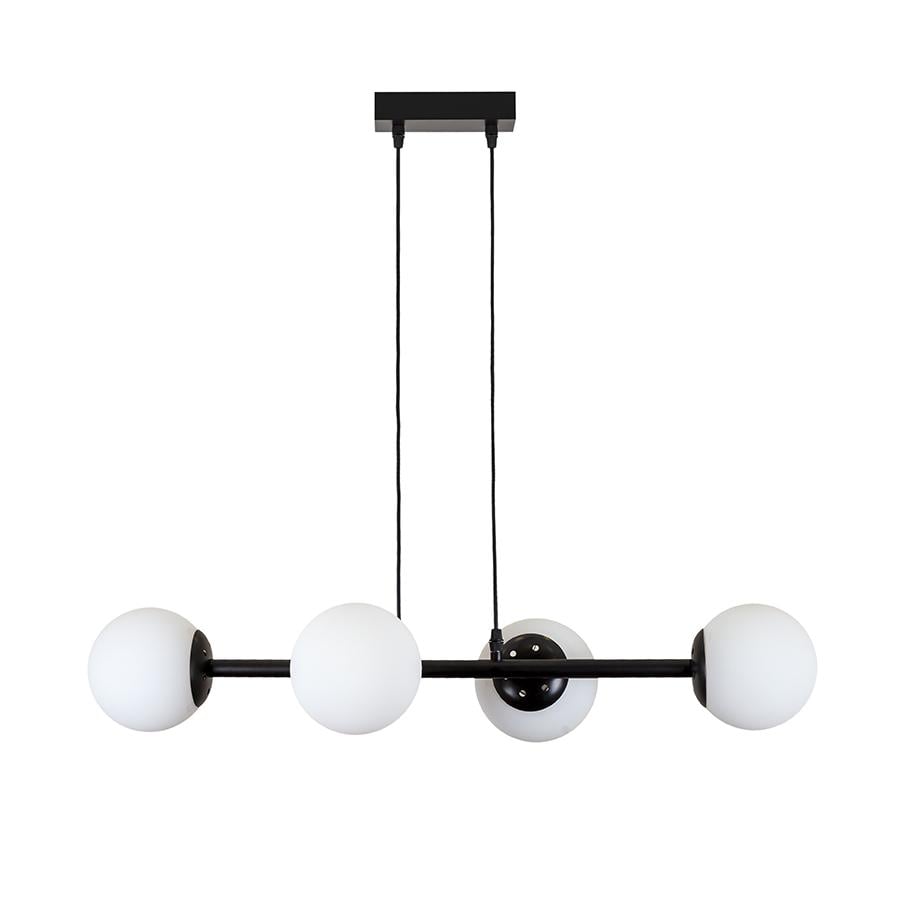 Люстра металлическая Levistella 7529909-4 BK/WH с 3 стеклянными плафонами под лампы Е27 (106-16-LVS4781)