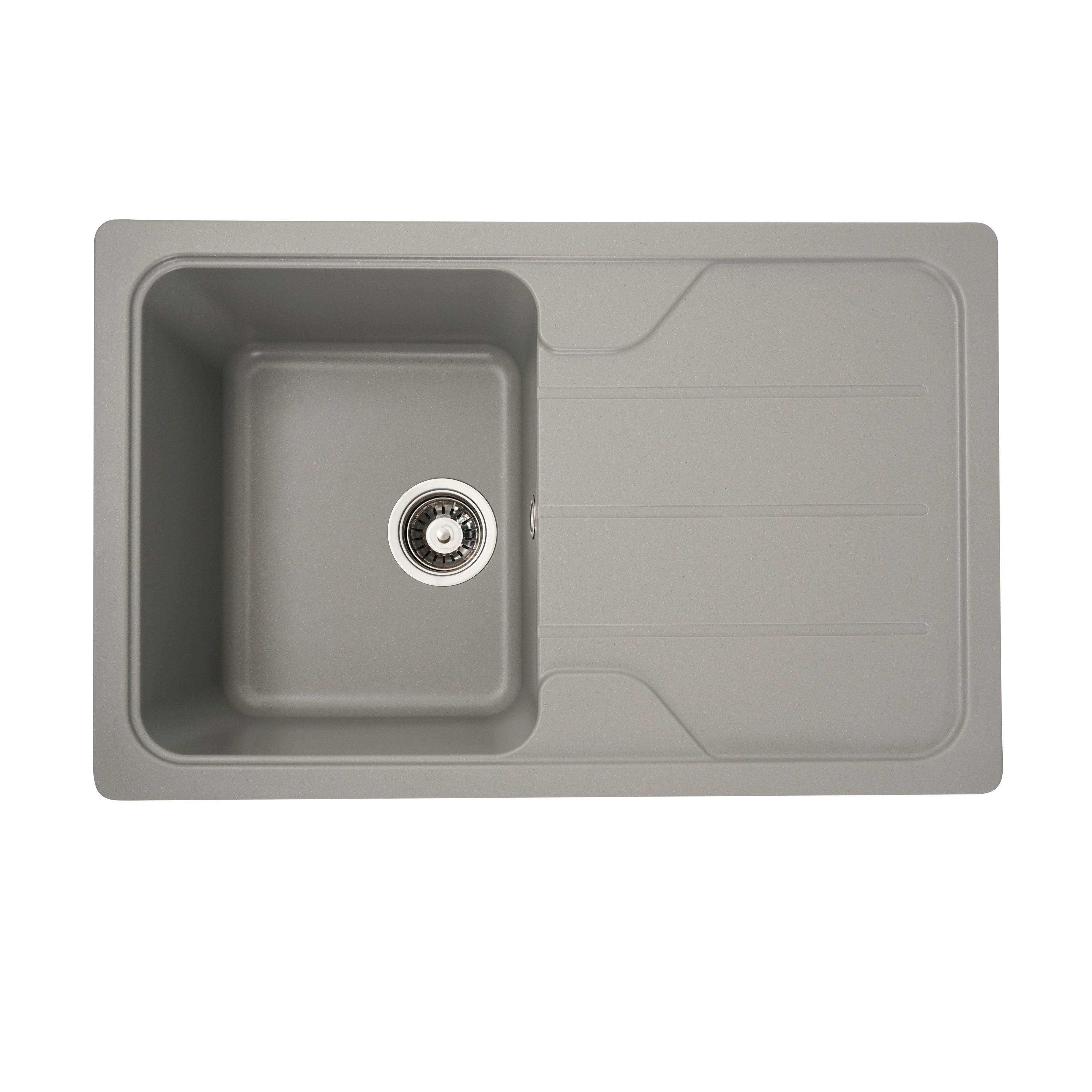 Мойка кухонная Platinum PLS-A25158 прямоугольная гранитная 780x500 мм Серый (152157)