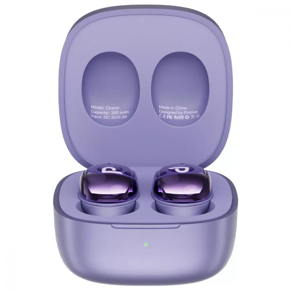 Наушники беспроводные Proove Charm TWS APP Bluetooth 5.4 кейс 300 мАч Purple (TWCH0001AP09)