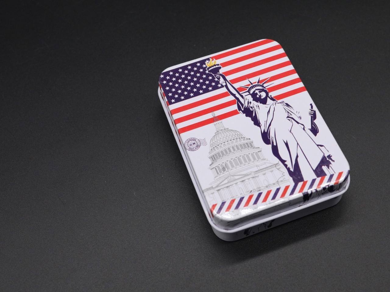 Коробка подарочная металлическая Символика США 9х7х2 см Разноцветный (1468616871)