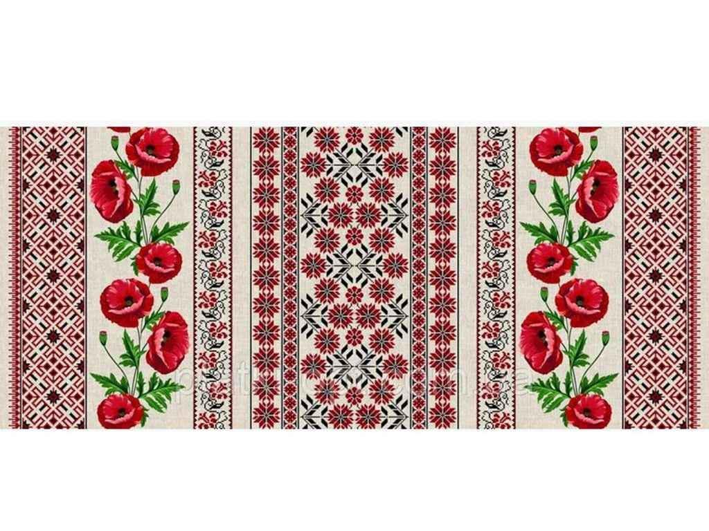 Скатерть Платки-Опт Маки 1,5х1,1 м льняная (831051)