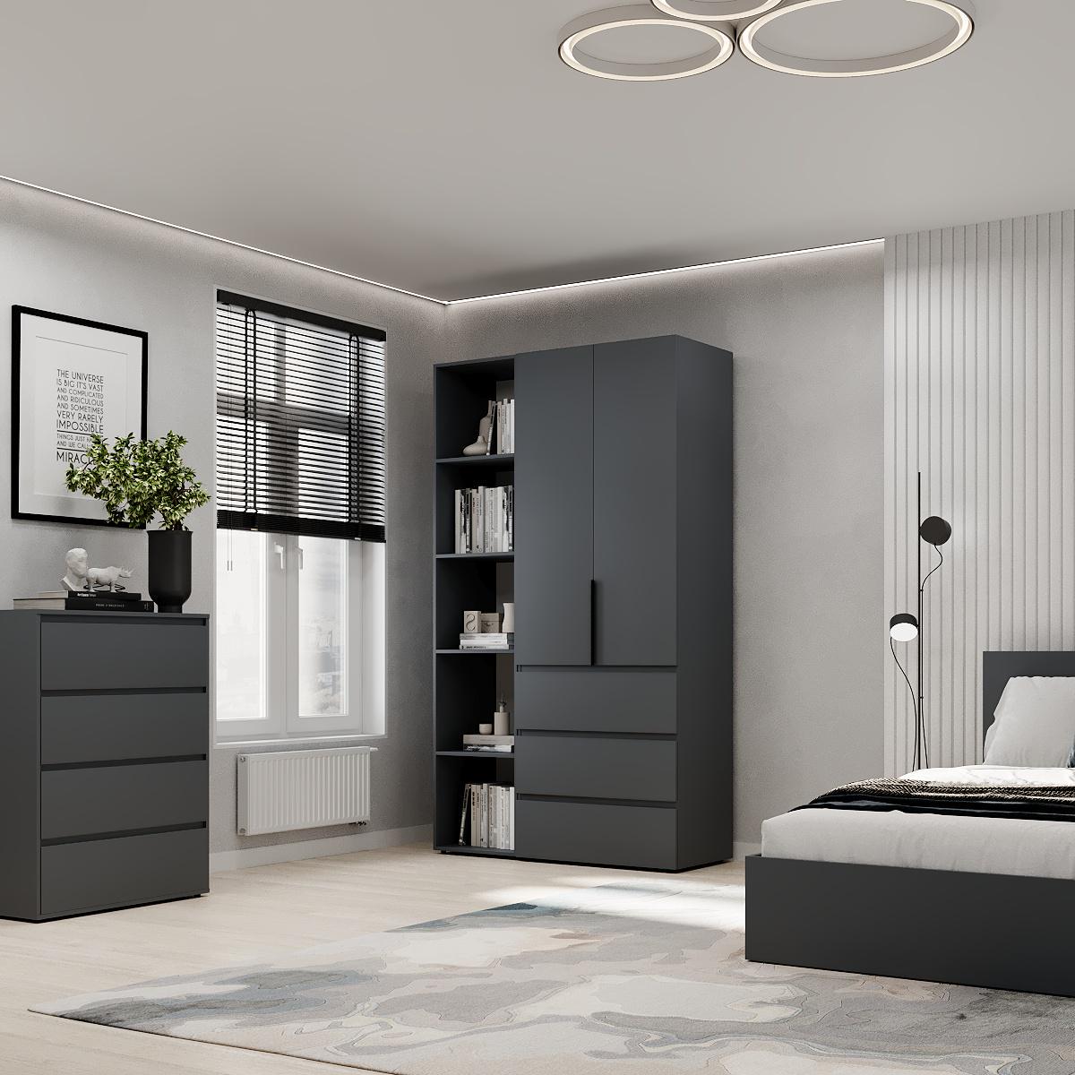 Шкаф распашной комбинированный ART IN HEAD №7 Light 1200x500x2200 мм Графит серый (GALTK077000000) - фото 3