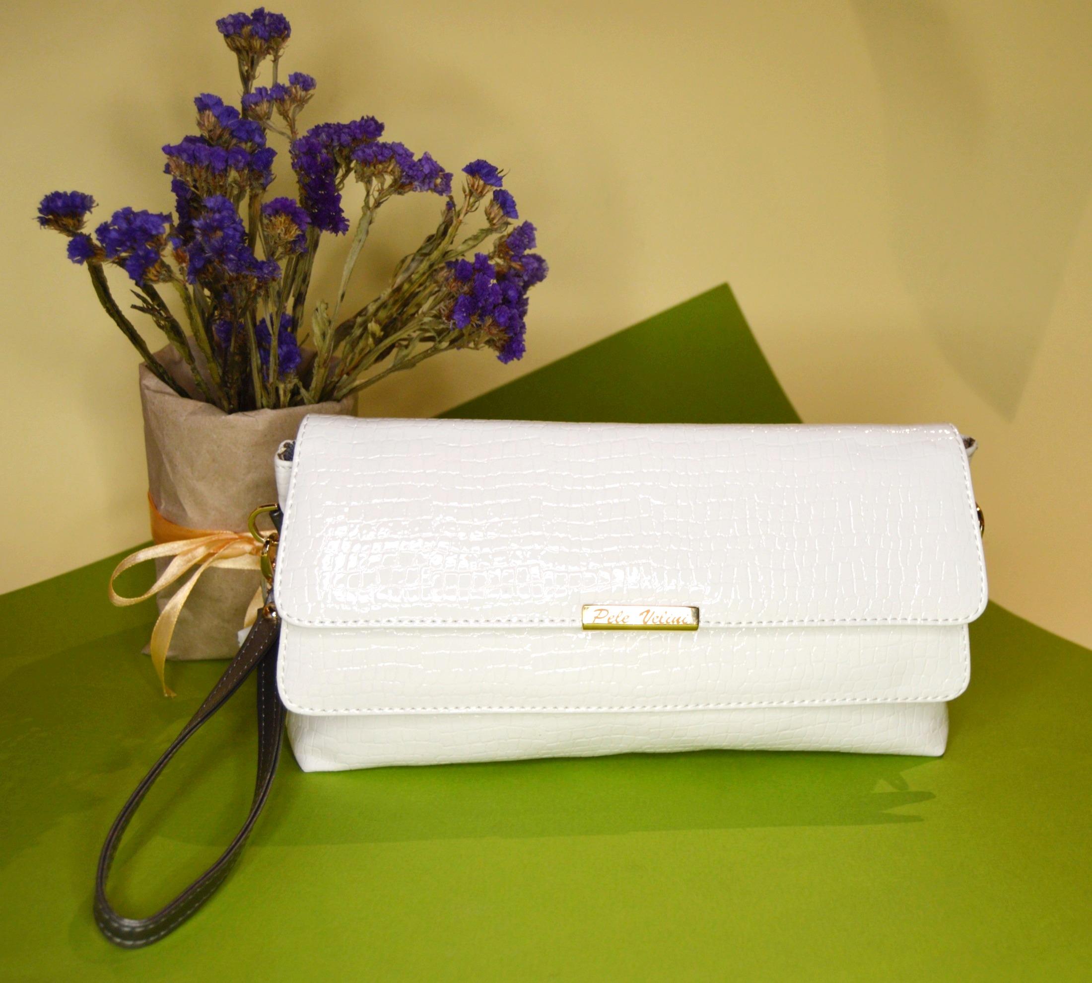 Жіноча сумка Pele Velini клатч лакова Білий (1198)