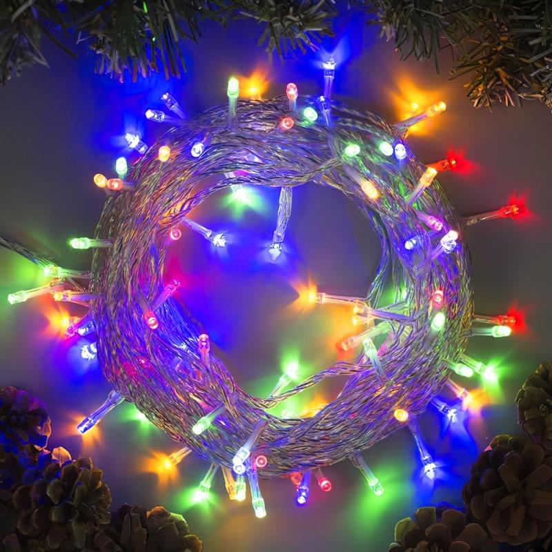 Гирлянда B1 400 LED прозрачный силиконовый провод Мультиколор (48169)