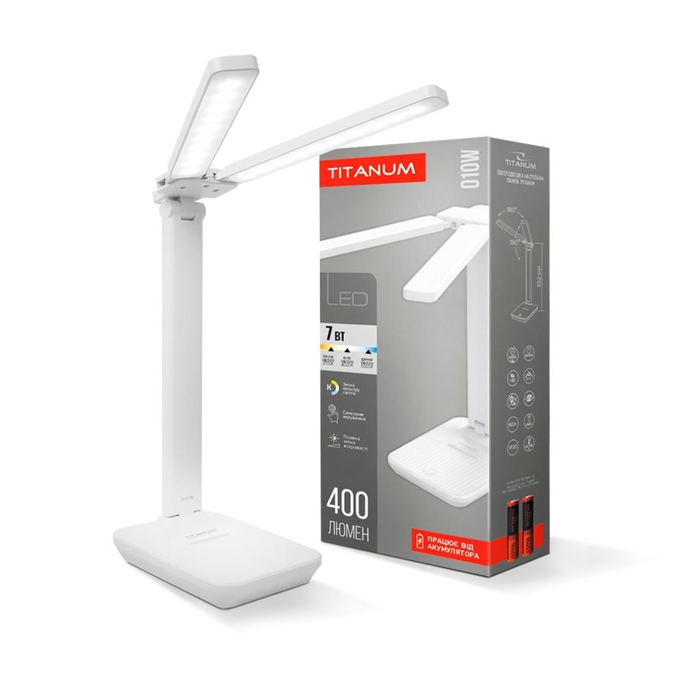 Настільна лампа TITANUM TLTF-010W з акумулятором 7W 2700-6000K Білий (27813475)