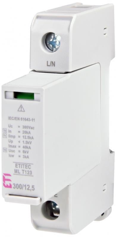 Ограничитель перенапряжения ETI ETITEC ML T123 1Р 40кА 300В (2440661)
