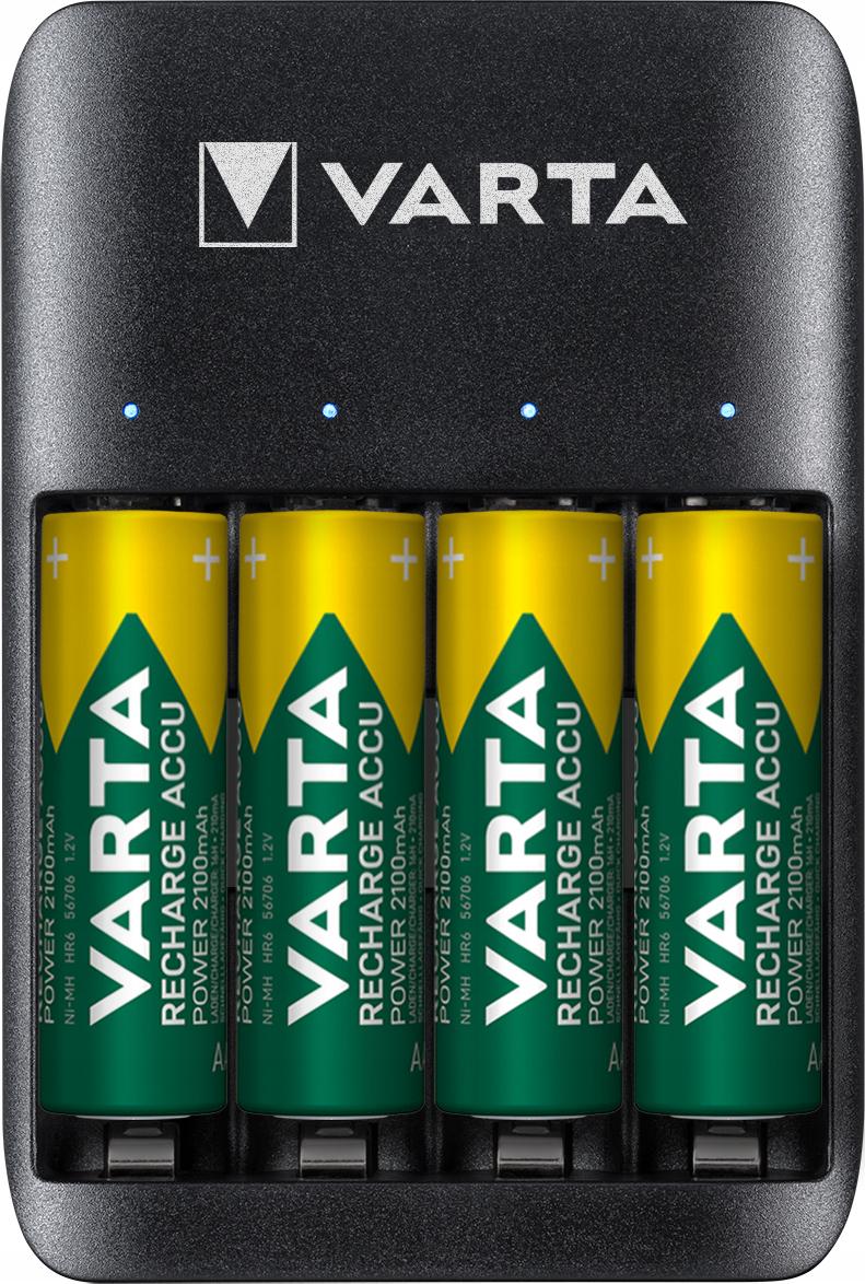 Зарядний пристрій універсальний Varta USB QUATRO CHARGER 57652 AA/AAA micro-USB LED 4 канали та акумулятори 4 шт. 2100 mAh (25994143)