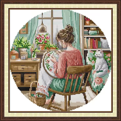 Набор для вышивания по схеме нанесенной на канву Embroidery Girl Cute Cartoon.AIDA 14CT printed 31х31 см (2457305143) Набор для вышивания по схеме нанесенной на канву Embroidery Girl Cute Cartoon.AIDA 14CT printed 31х31 см (2457305143)