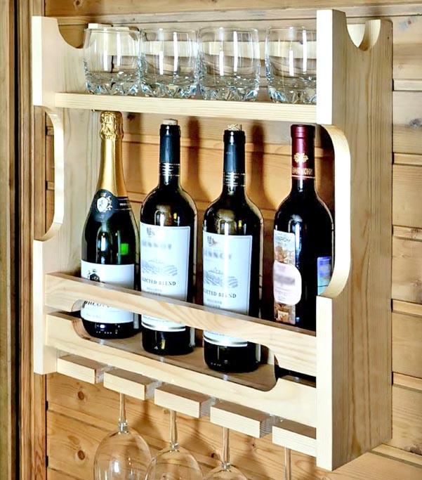 Полка для вина настенная из дерева Фудамото 50 Бланже (ПНК-519601)