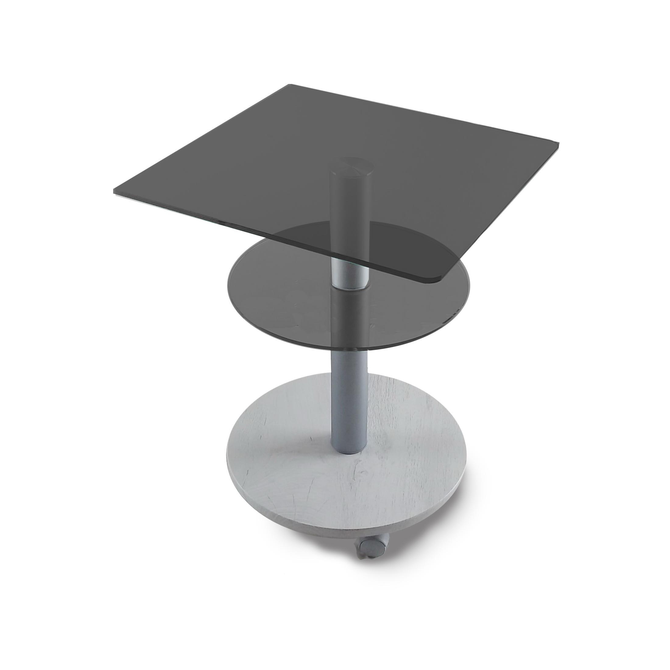 Стол журнальный стеклянный Commus Bravo Light Kv6 gray-sosnak-alm60 Светло-серый (411820234) - фото 2