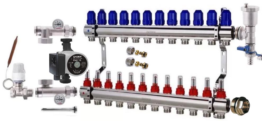 Коллектор для теплого пола на 12 контуров