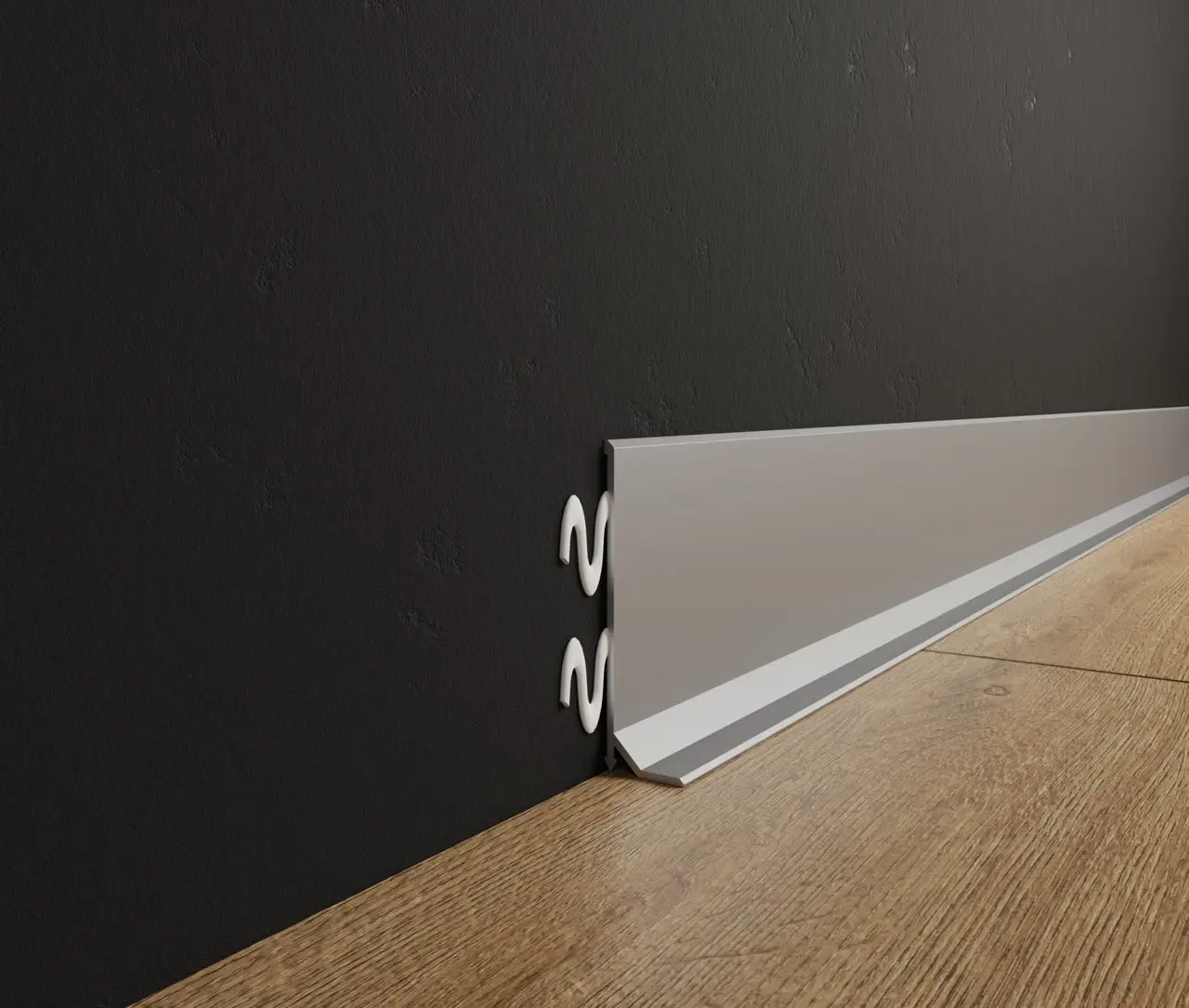 Плинтус алюминиевый накладной Strila SVP-58S 58x16x2600 мм Серебро (25552228) Плинтус алюминиевый накладной Strila SVP-58S 58x16x2600 мм Серебро (25552228)