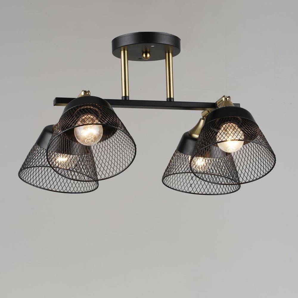 Потолочная люстра Light House SRS-20379/4 BK+COP Черный/Медь