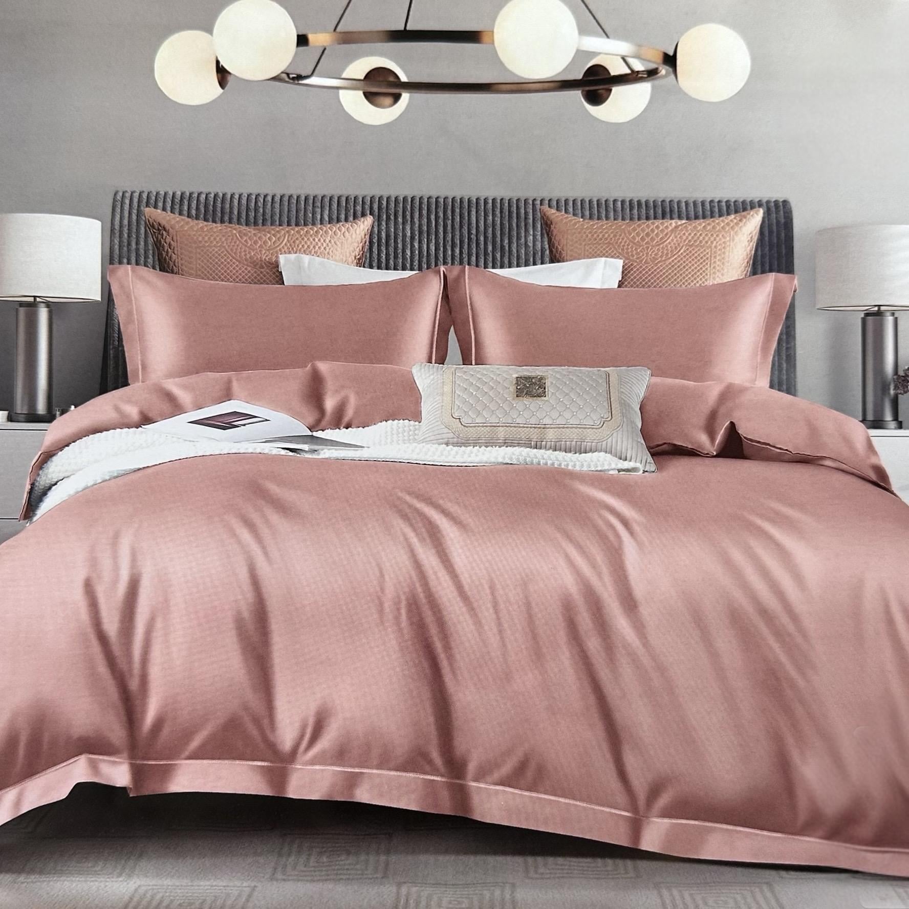 Комплект постельного белья Koloco Сатин двуспальный 180x220 см Розовый (06-402-1)