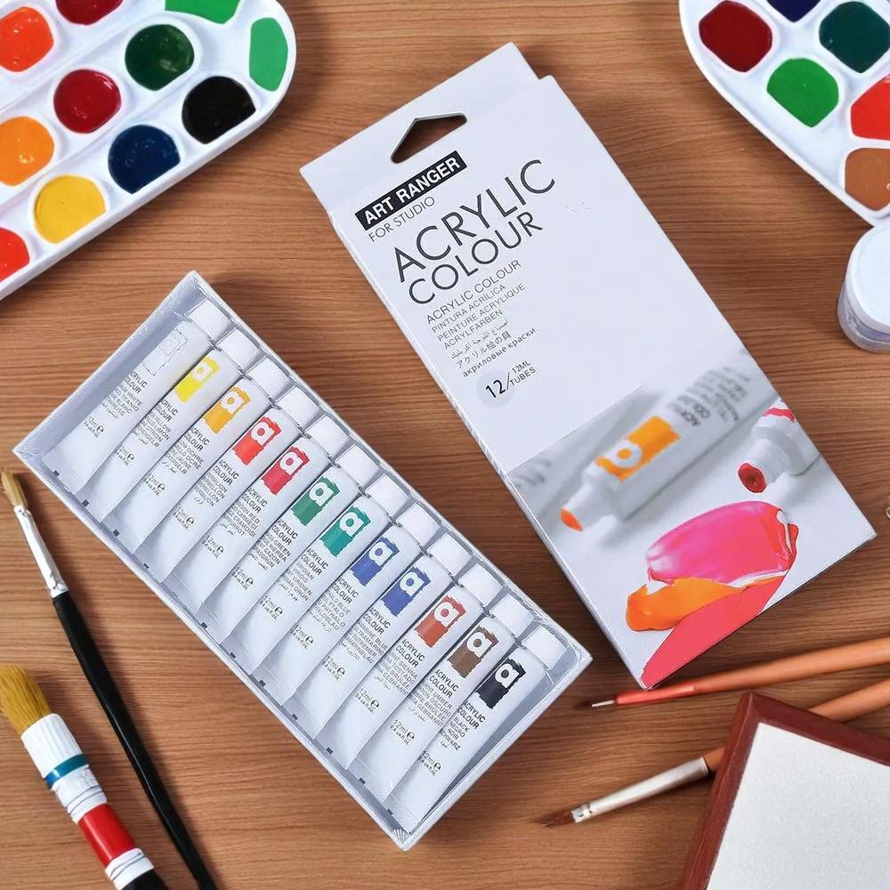 Фарби акрилові художні тюбики в коробці 12 кольорів по 12 мл (37-106236) - фото 3 Фарби акрилові художні тюбики в коробці 12 кольорів по 12 мл (37-106236) - фото 3