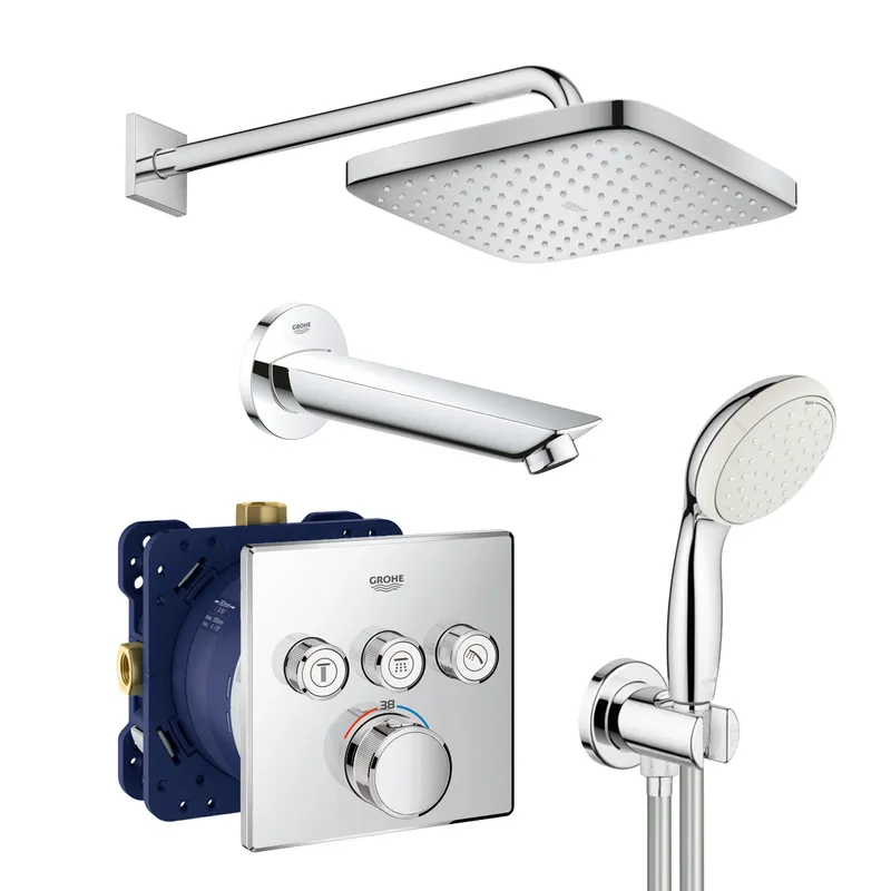 Душевая система скрытого монтажа Grohe Grohtherm SmartControl New Tempesta 250 с термостатом (UA264 kr)