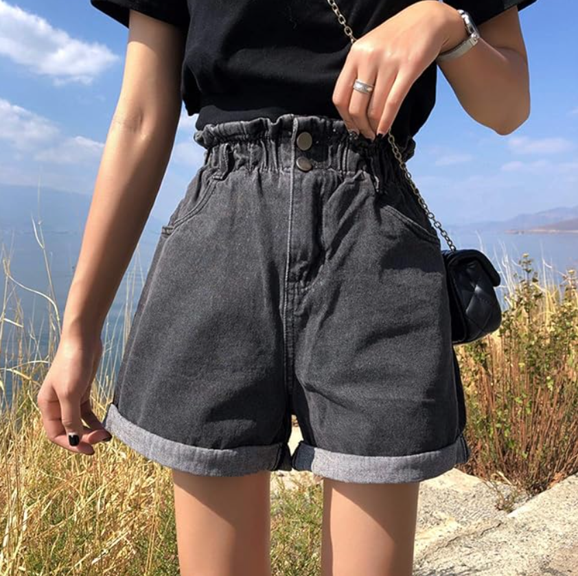 Шорты женские джинсовые высокая талия 4XL Серый (ШСА6) - фото 6 Шорты женские джинсовые высокая талия 4XL Серый (ШСА6) - фото 6