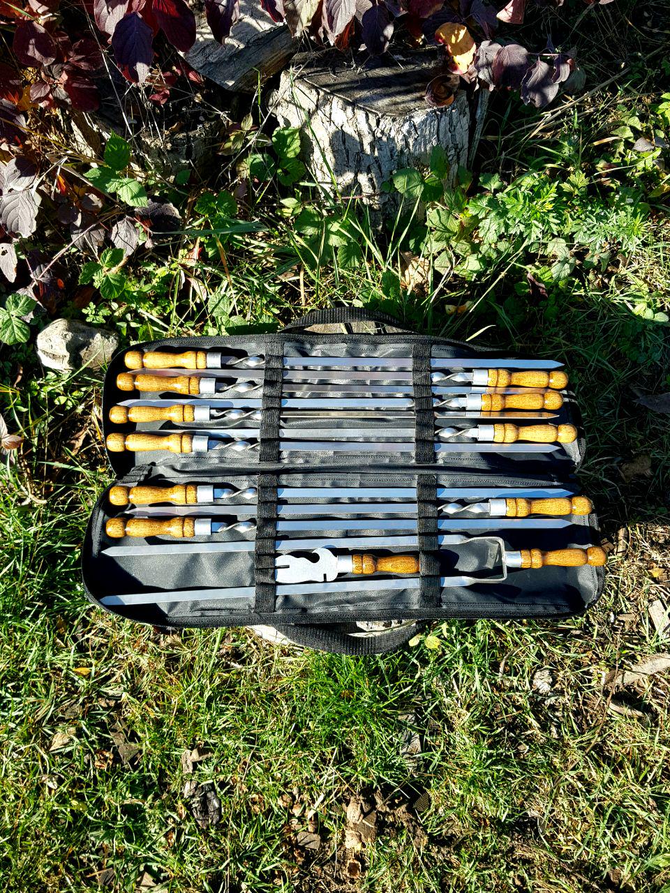 Набір шампурів GrillKov преміум з дерев'яною ручкою в чохлі 6 шт. (2181) - фото 4 Набір шампурів GrillKov преміум з дерев'яною ручкою в чохлі 6 шт. (2181) - фото 4