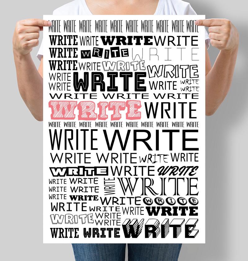 Постер мотивирующий Write 42х60 см (М089)