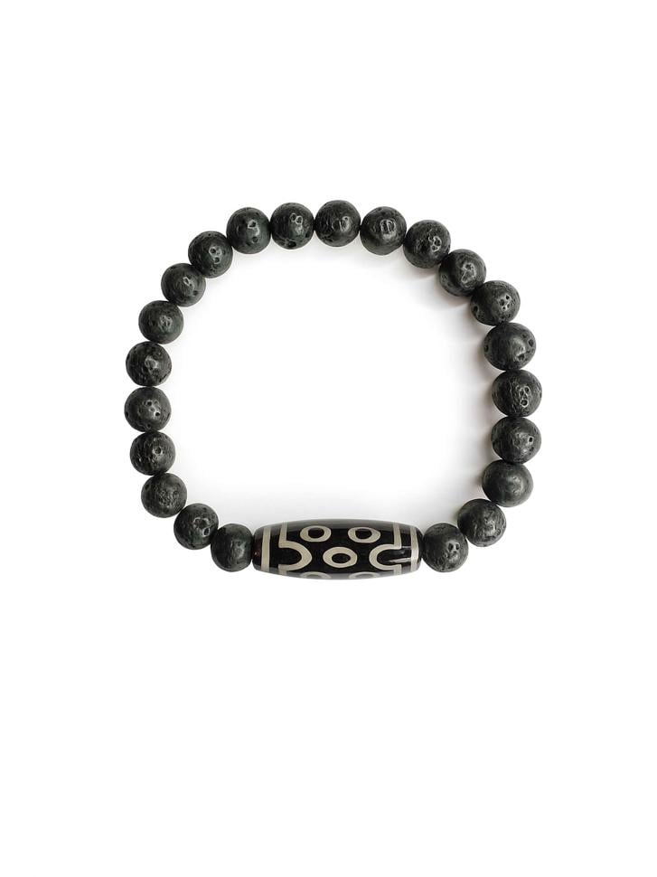 Браслет чоловічий з лави та Дзі (4976)