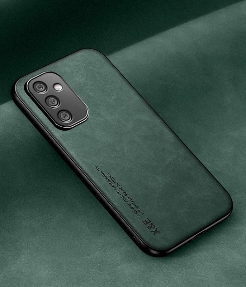 Кожаный чехол XnE Samsung Galaxy A34 A346 с металлической вставкой Green (38247-08)