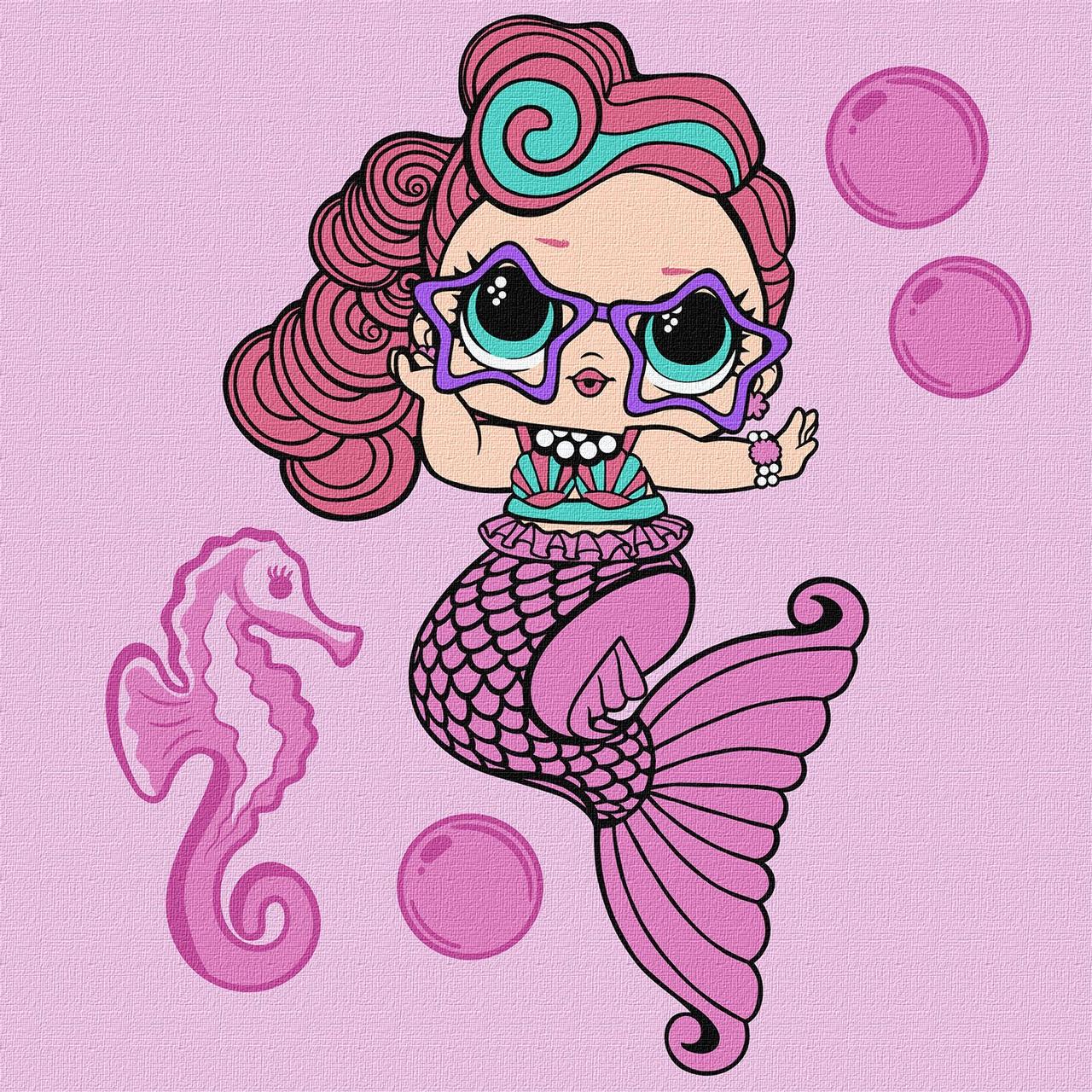 Картина по номерам Ideyka LOL Surprise! Mermaids Waves 40х40 см (2824289771)