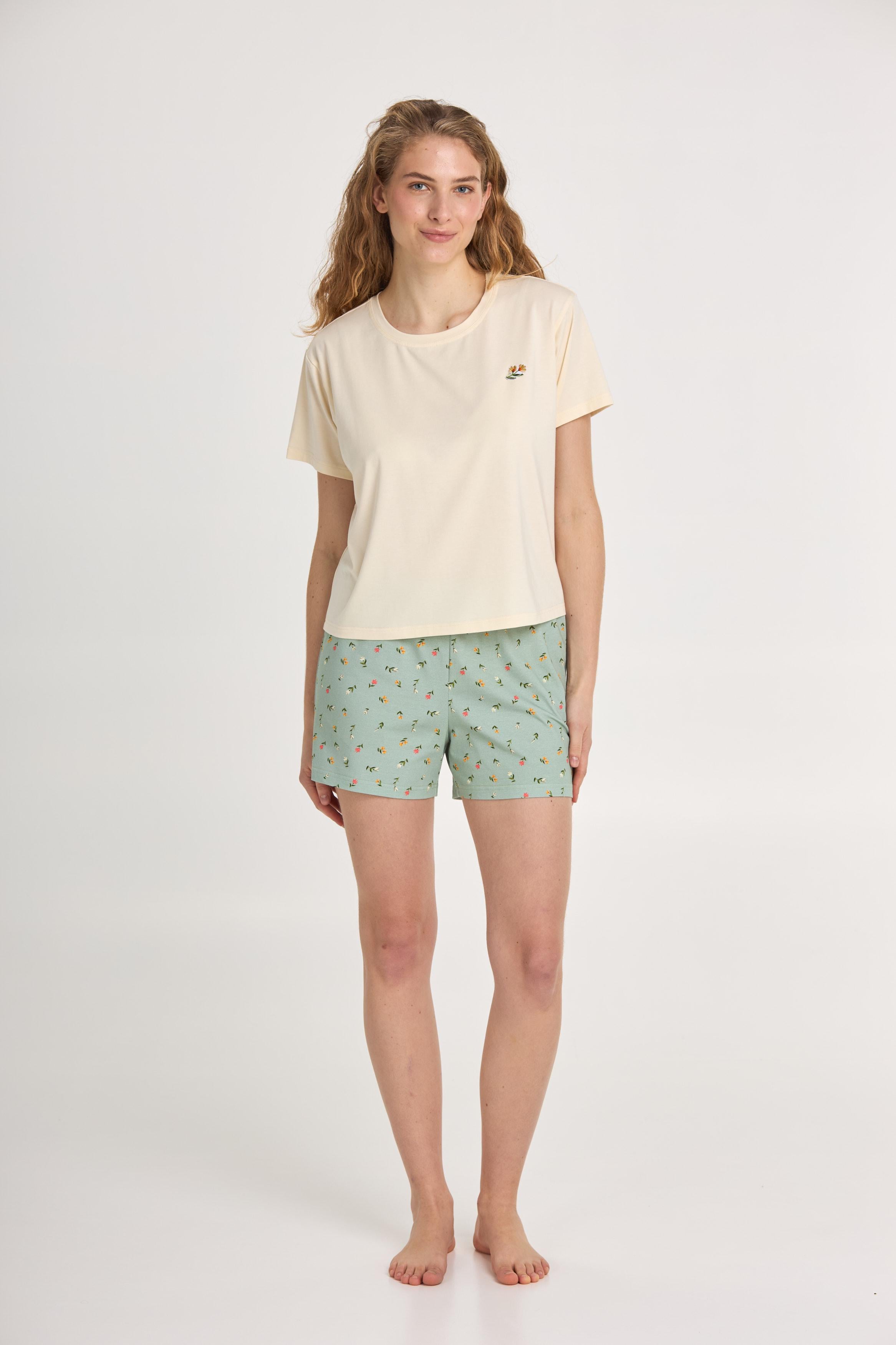 Пижама женская Ellen green meadow lpk 2970/42/02 2XL Зелено-молочный