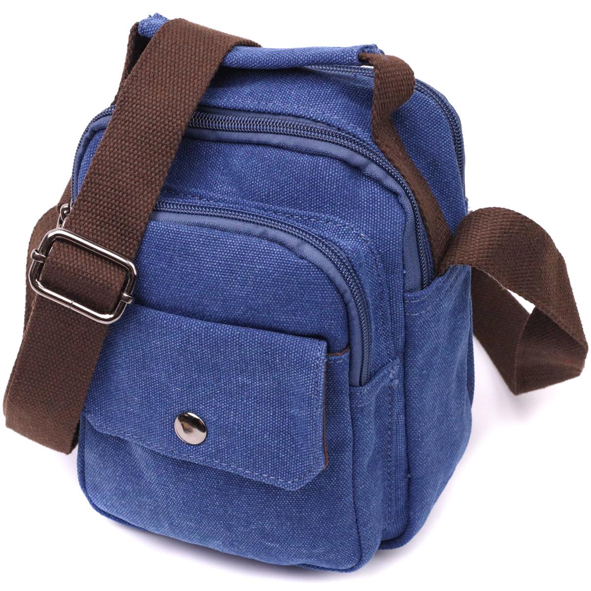 Мужская сумка Vintage Bag 22221 из плотного текстиля Синий